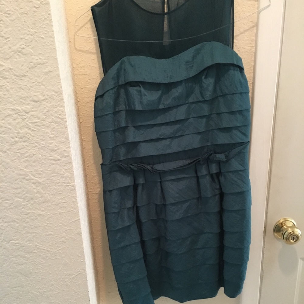 Beautiful Green Dress Sheer Neckline